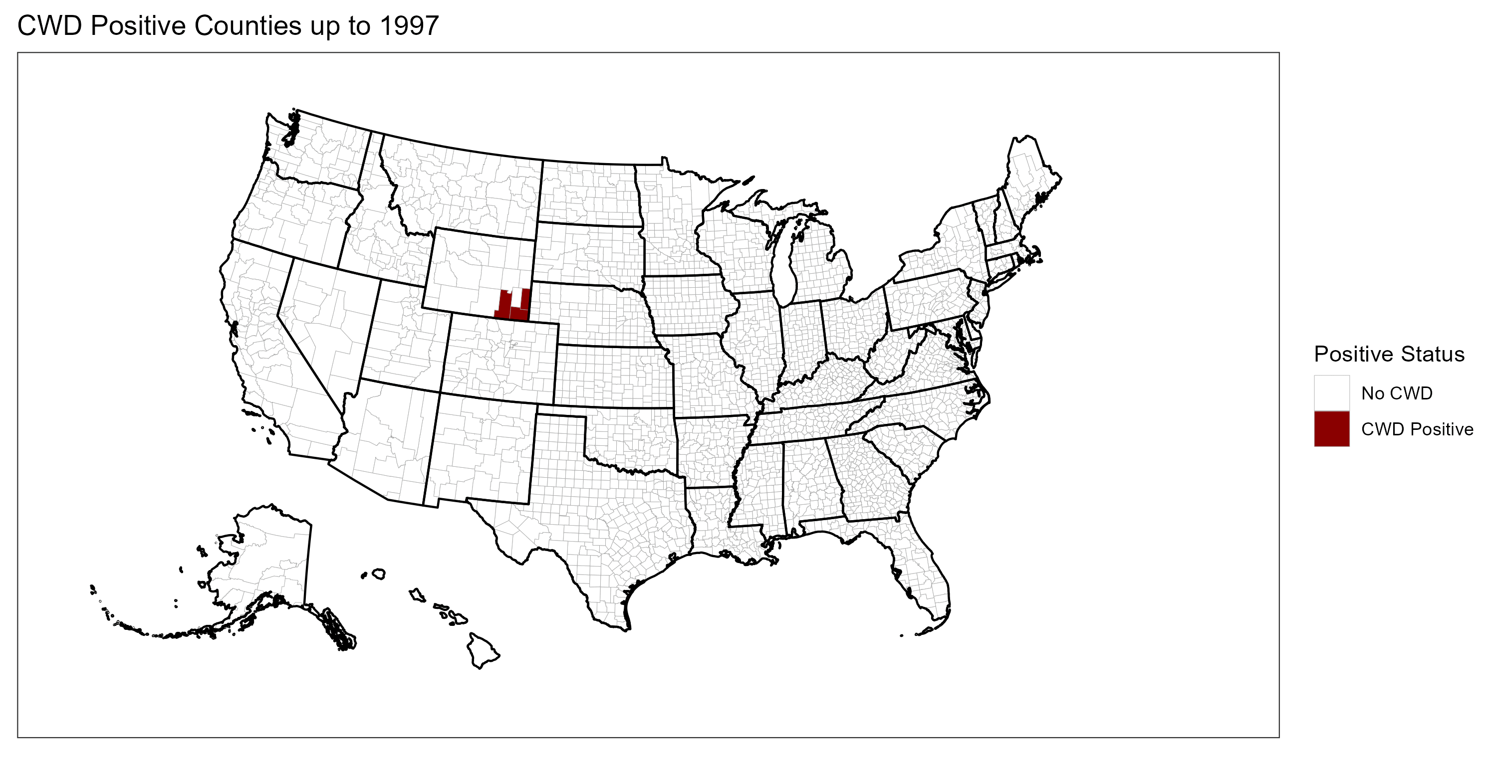 Animation of CWD spread since 2000 in United States
