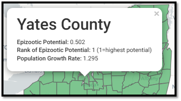 Epizootic Risk Model Screenshot